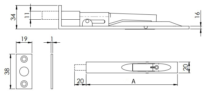 Lever Action Flush Bolt For Double Doors - Diagram Lever Action Flush Bolt For Double Doors - Diagram