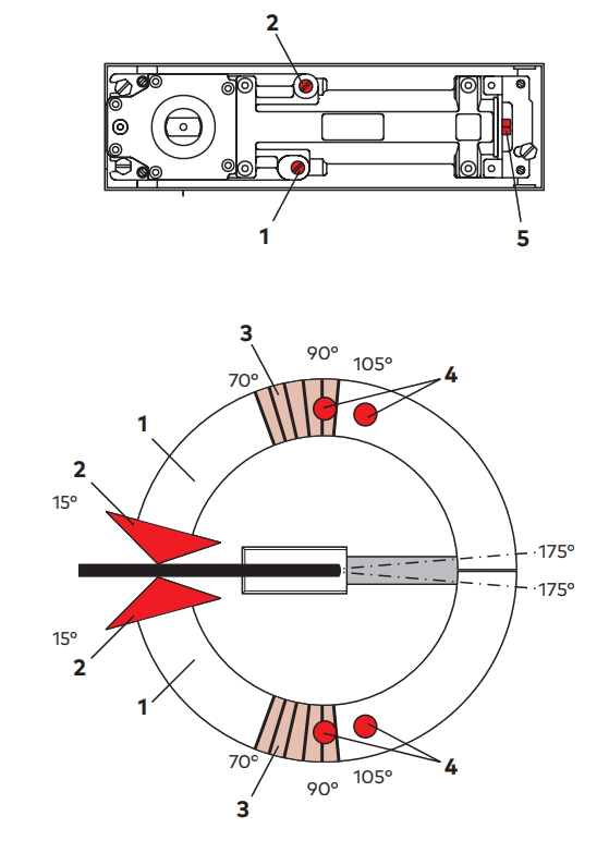 Diagram Showing Floor Spring Speed & Latch Adjustments