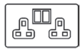 13 Amp Double Switched Socket Icon