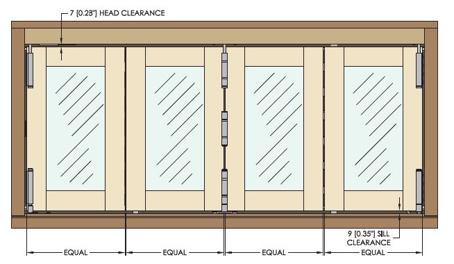 Brio Weatherfold 4s 100kg - Clearance Requirements - Front View