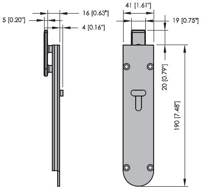 Brio 4s Top Flush Bolt Dimensions For Inward Opening Doors