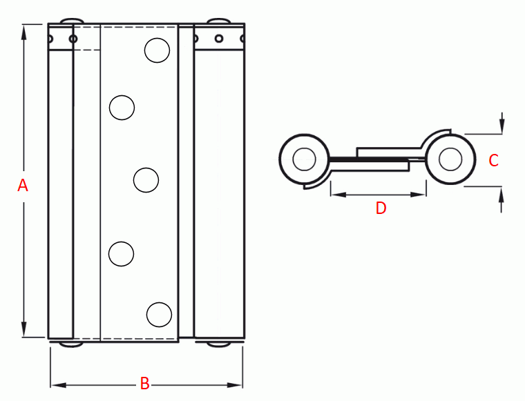 FD60 60 Minute Fire Rated Double Action Spring Hinges For