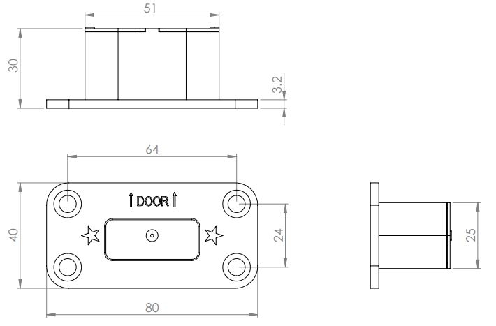 Emergency Release Door Stop For Use On Accessible Toilet Doors - Technical Diagram
