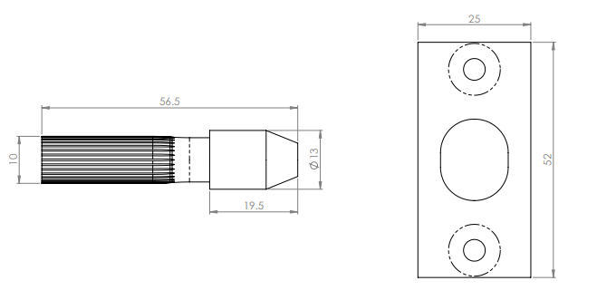 Hinge Bolts - Dimensions Diagram