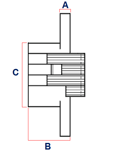 Dimensions of the SOSS style concealed hinge