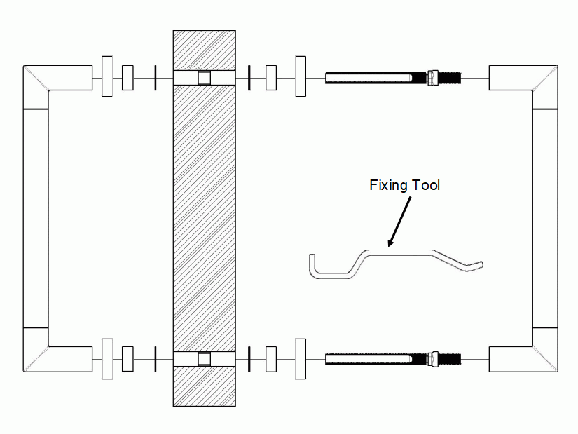 Diagram Showing The Back To Back Fixing Kit For Square Shape Pull Handles