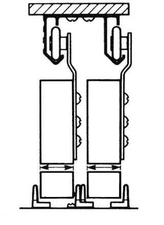 Diagram Showing How The Henderson Double Top Sliding Door Gear System Is Fitted