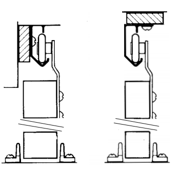 Diagram Showing How The Henderson single Stop Sliding Door Gear System Is Fitted