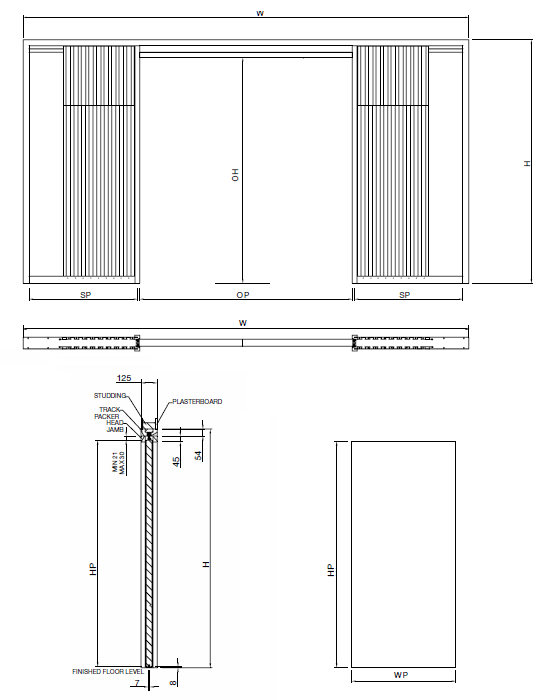 30 Minute Fire Rated Adjustable Sliding Pocket Double Door ...