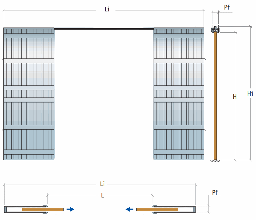 Scrigno Sliding Pocket Door Cassette System Double Door Kit