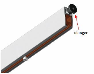 Diagram showing the automatic drop down seal plunger and block