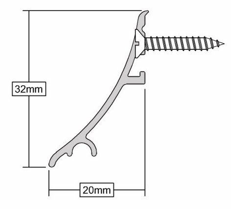 Dimensions of the stormguard bottom of door rain deflector