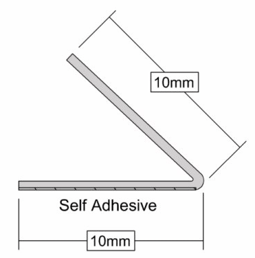 Dimensions of the stormguard V seal for draught proofing windows & doors